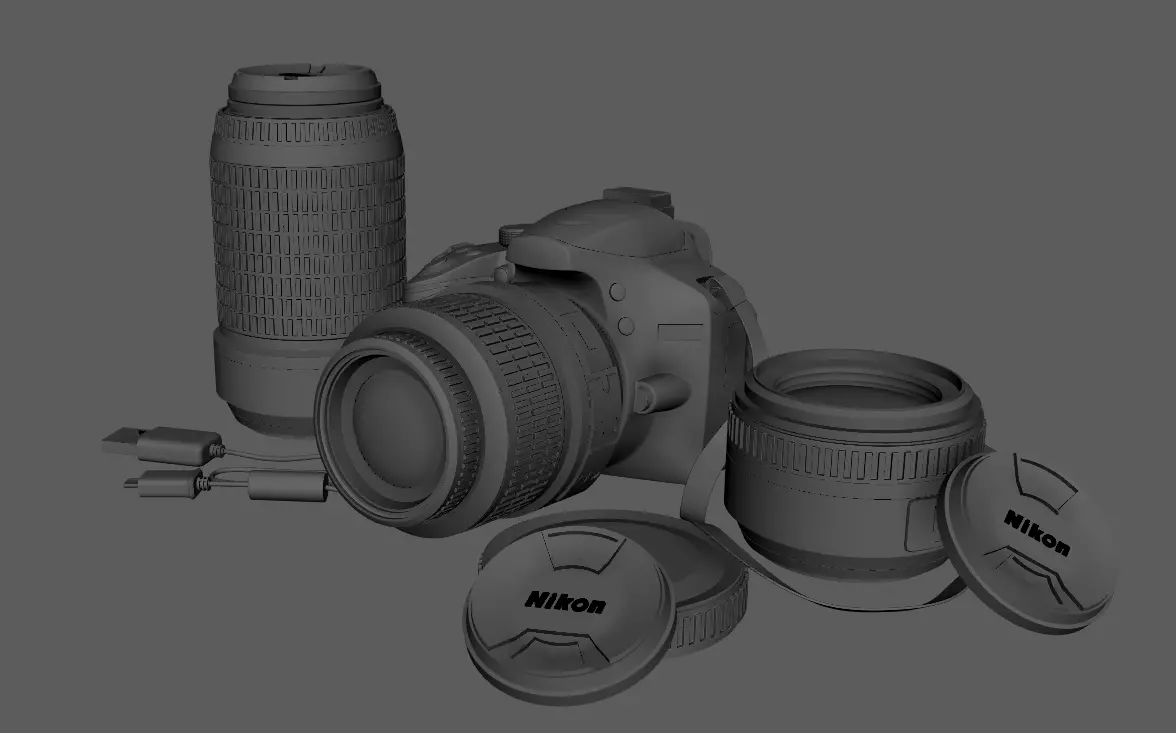 DSLR camera 3D model_0