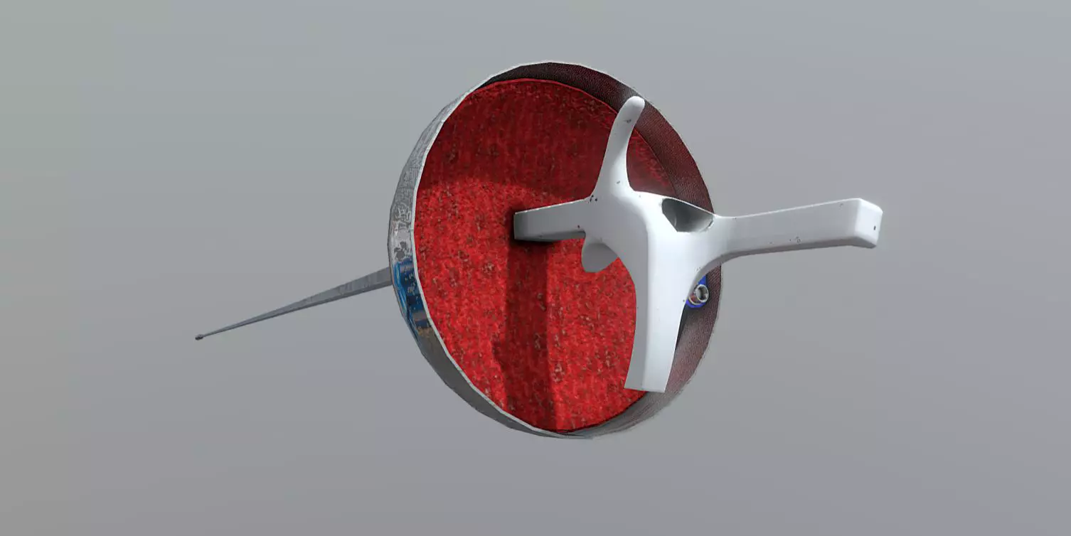 A used epee fencing weapon Low-poly 3D model