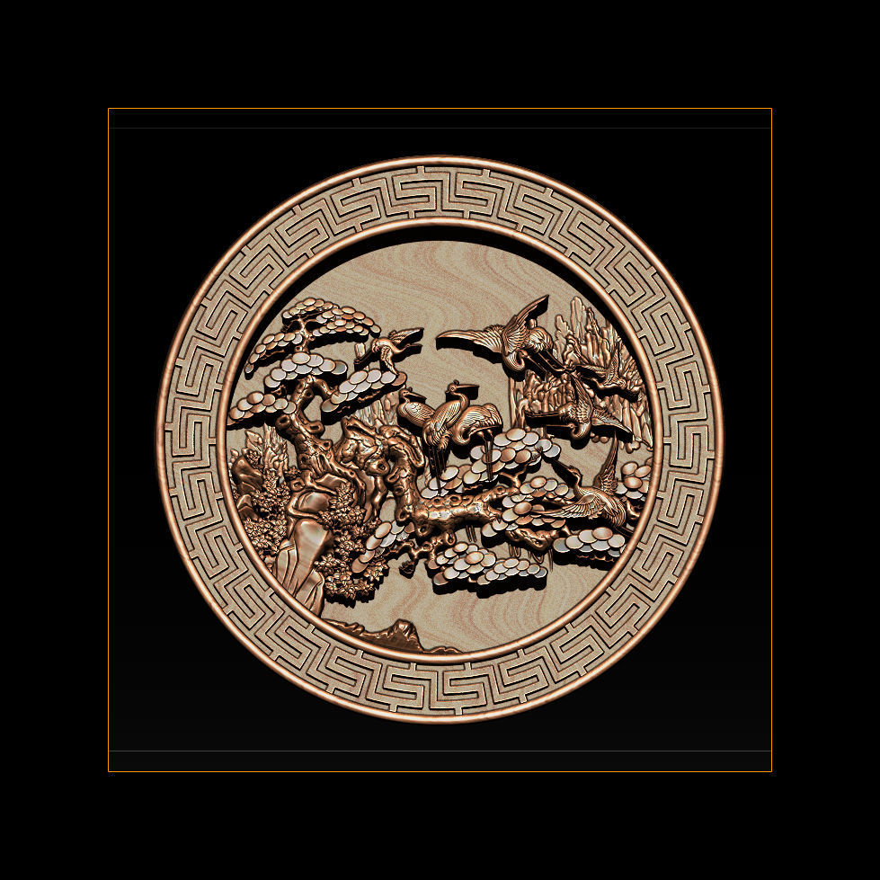 Mural birds carving file stl STL Reliefs for CNC machines  3D print model_1