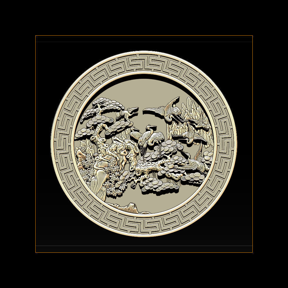 Mural birds carving file stl STL Reliefs for CNC machines  3D print model_5