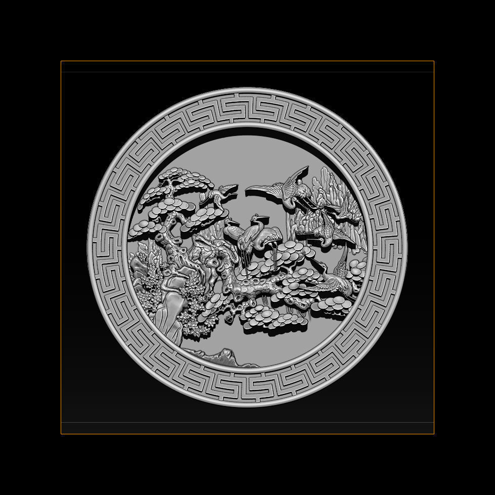 Mural birds carving file stl STL Reliefs for CNC machines  3D print model_3
