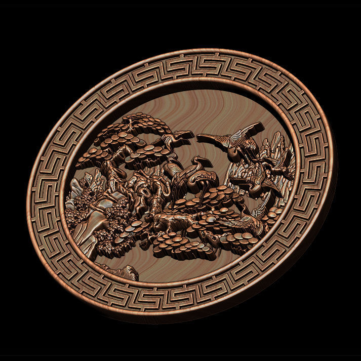 Mural birds carving file stl STL Reliefs for CNC machines  3D print model_9