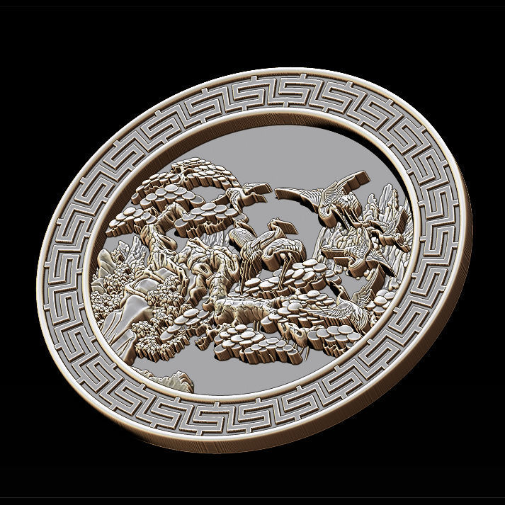 Mural birds carving file stl STL Reliefs for CNC machines  3D print model_12