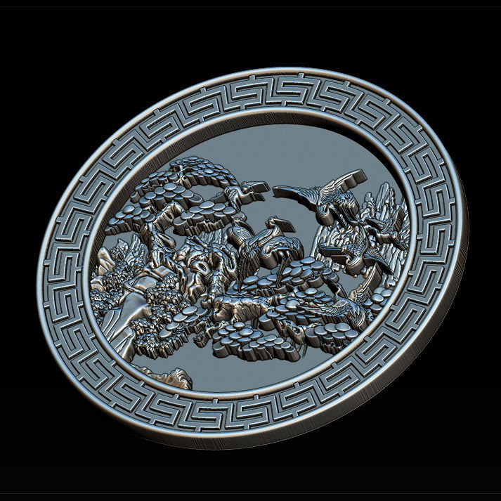 Mural birds carving file stl STL Reliefs for CNC machines  3D print model_16