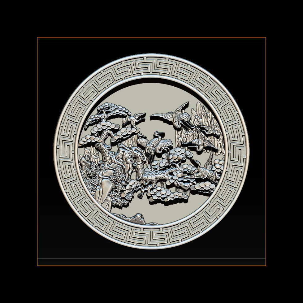 Mural birds carving file stl STL Reliefs for CNC machines  3D print model_8