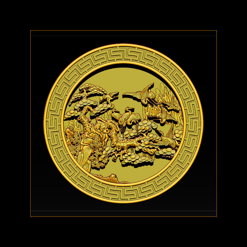 Mural birds carving file stl STL Reliefs for CNC machines  3D print model_2