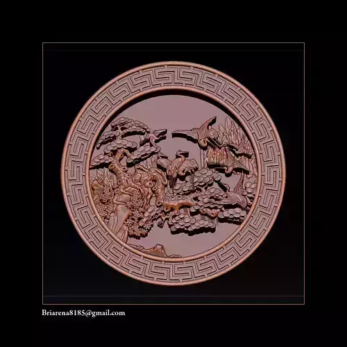 Mural birds carving file stl STL Reliefs for CNC machines  3D print model