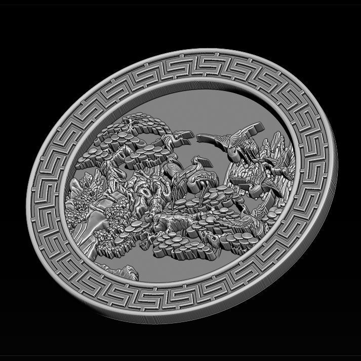 Mural birds carving file stl STL Reliefs for CNC machines  3D print model_11