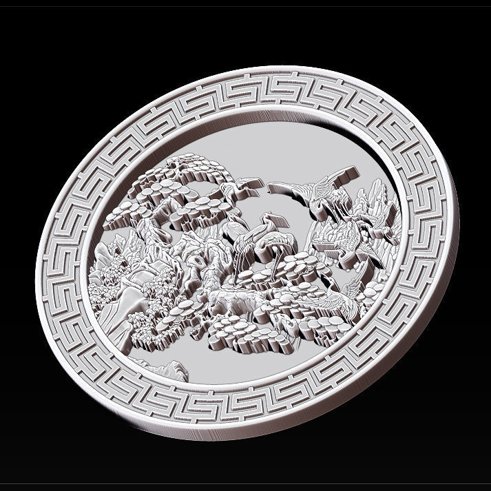 Mural birds carving file stl STL Reliefs for CNC machines  3D print model_10