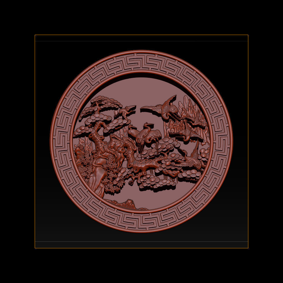 Mural birds carving file stl STL Reliefs for CNC machines  3D print model_7