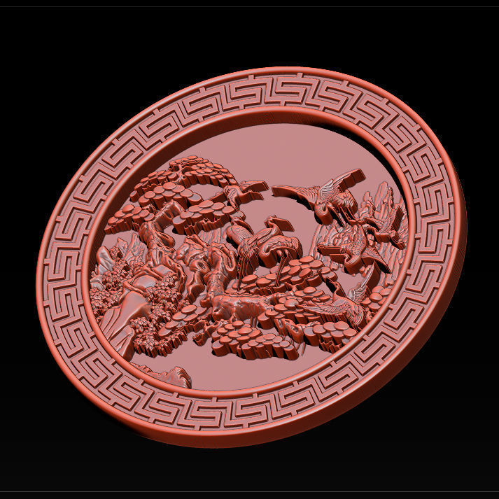 Mural birds carving file stl STL Reliefs for CNC machines  3D print model_15