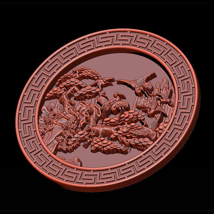 Mural birds carving file stl STL Reliefs for CNC machines  3D print model_13