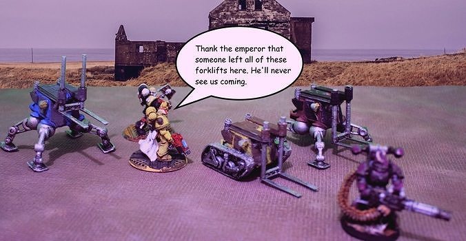 GRIMDARK FORKLIFT WALKER MONOPOSE Free 3D print model