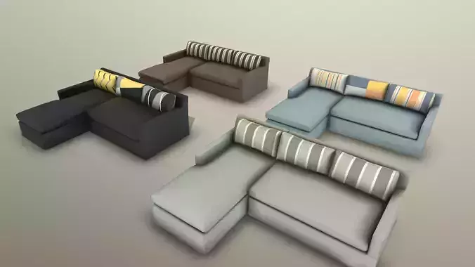 Sectional Fabric Sofa Cushion Couch