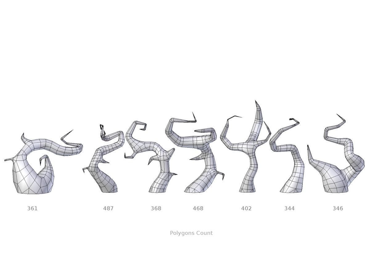 Spooky Toon Trees Low-poly 3D model_1