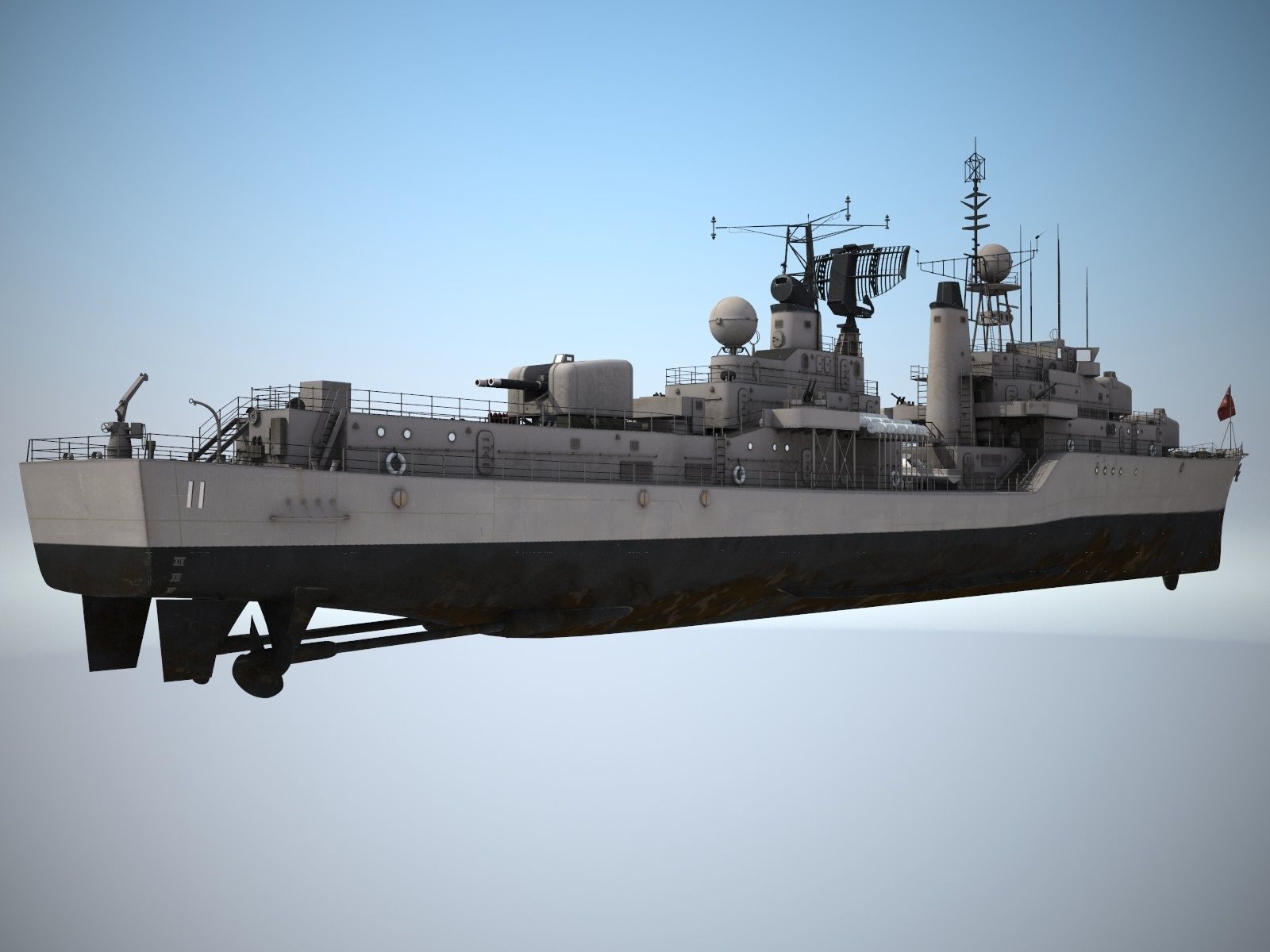 Daring Class Destroyer Battle Ship 3D model_12