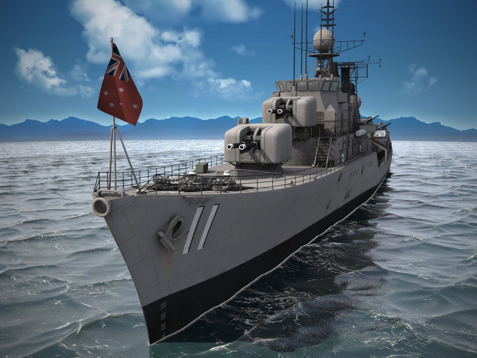 Daring Class Destroyer Battle Ship 3D model_2