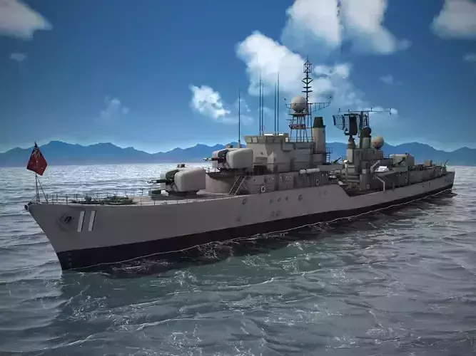 Daring Class Destroyer Battle Ship 3D model