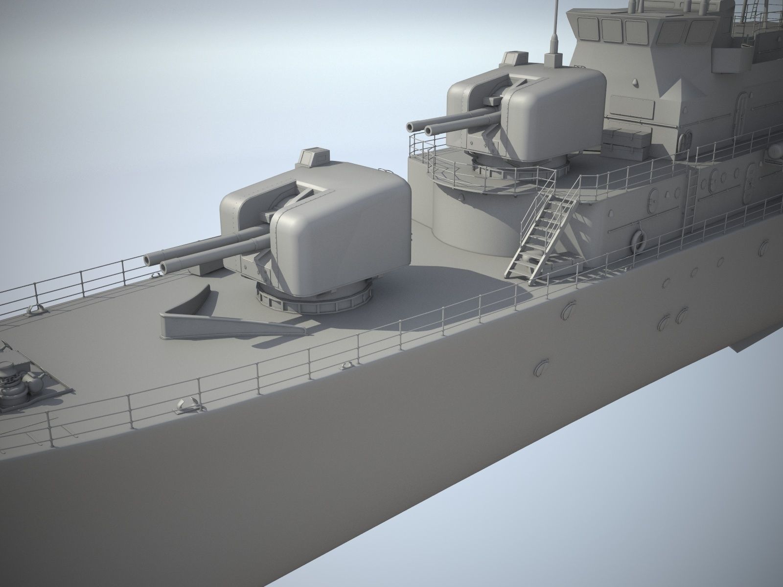 Daring Class Destroyer Battle Ship 3D model_15