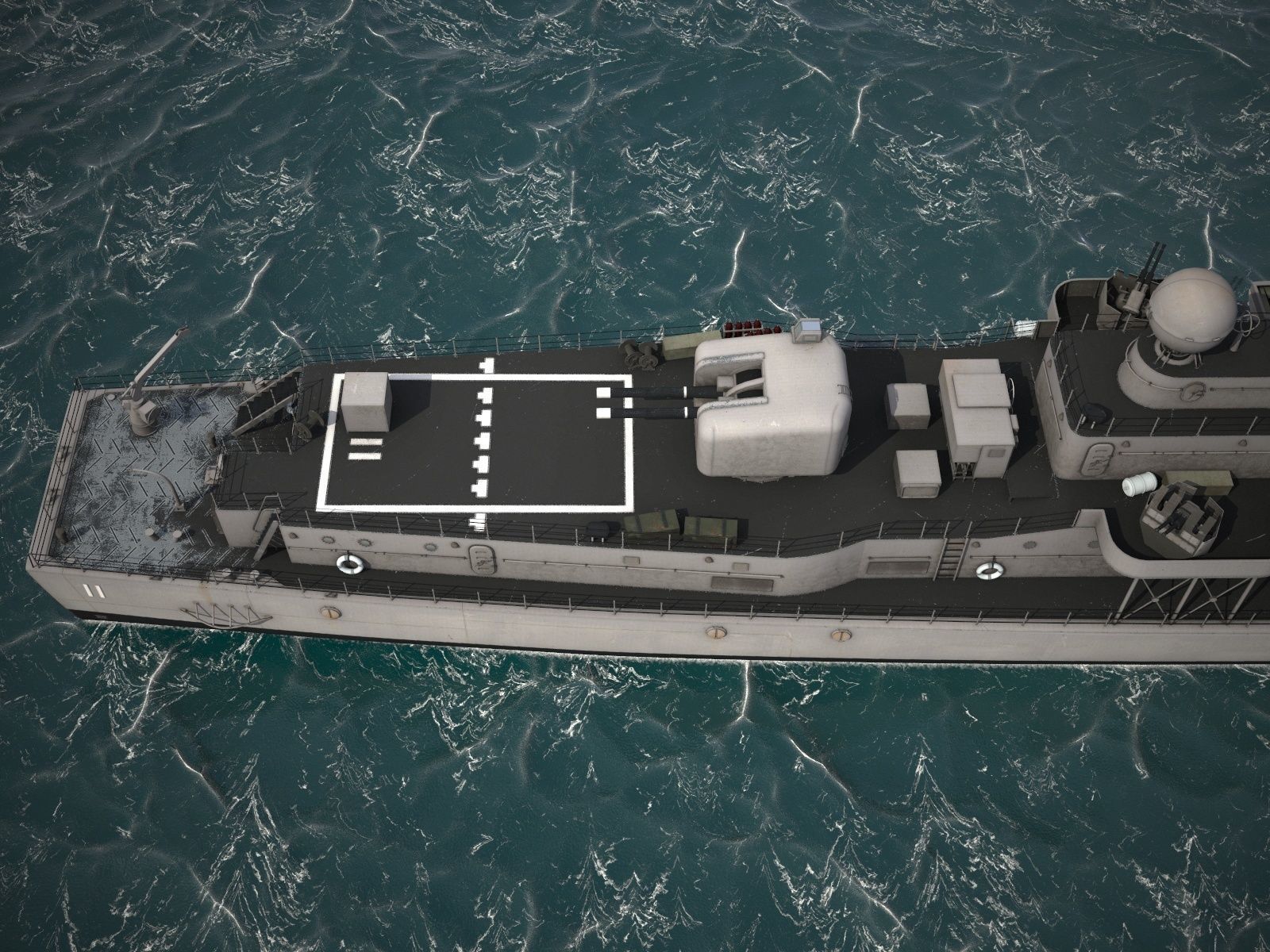 Daring Class Destroyer Battle Ship 3D model_10