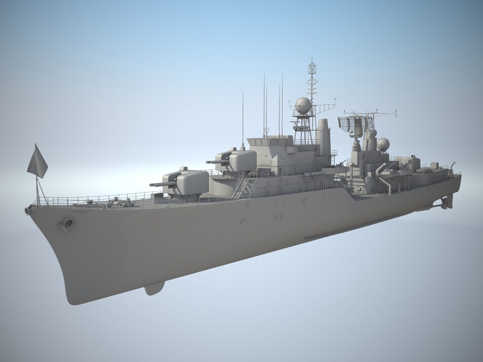 Daring Class Destroyer Battle Ship 3D model_13