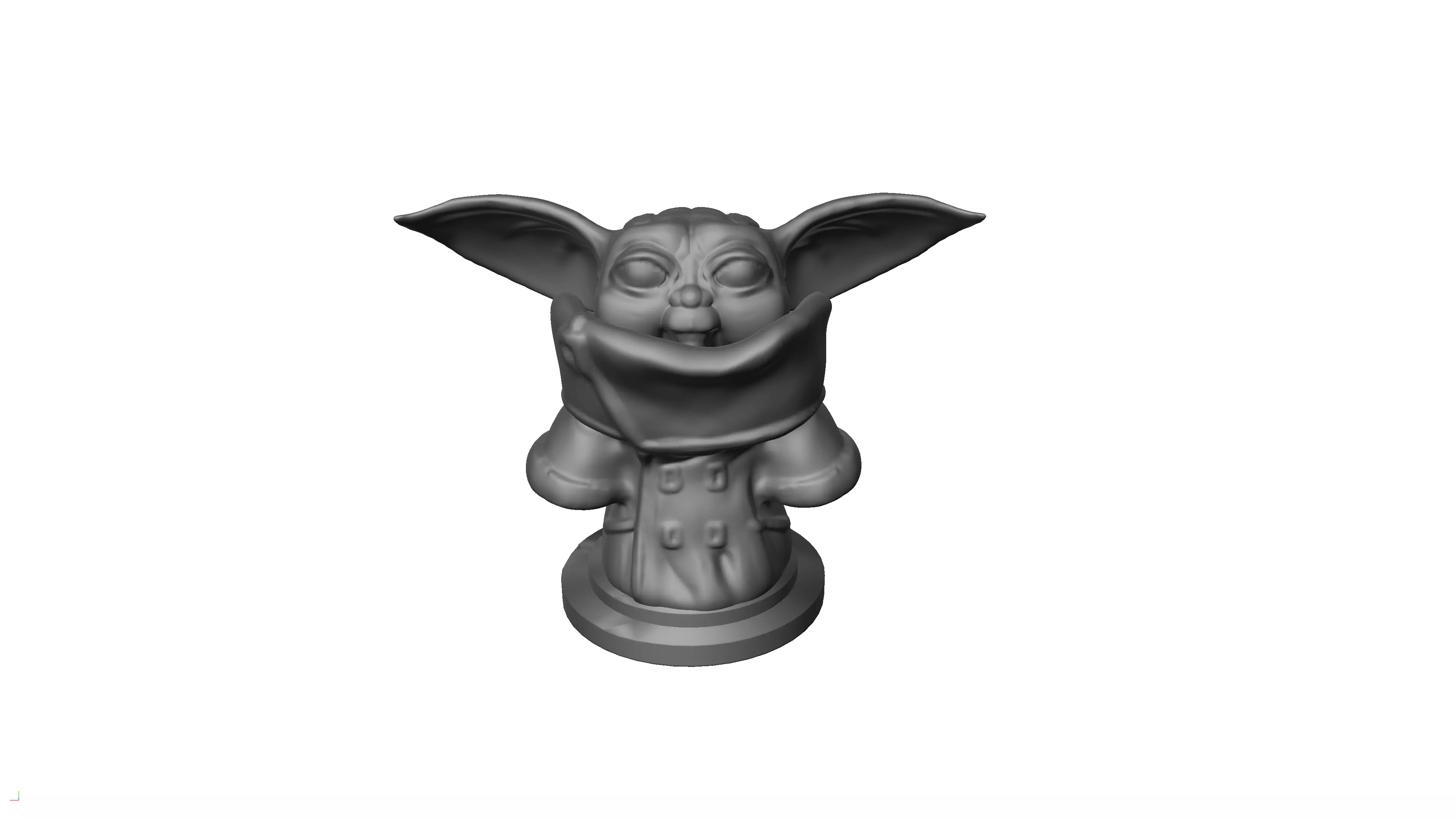 Baby Yoda standing Mandalorian inspired 3D print model_0