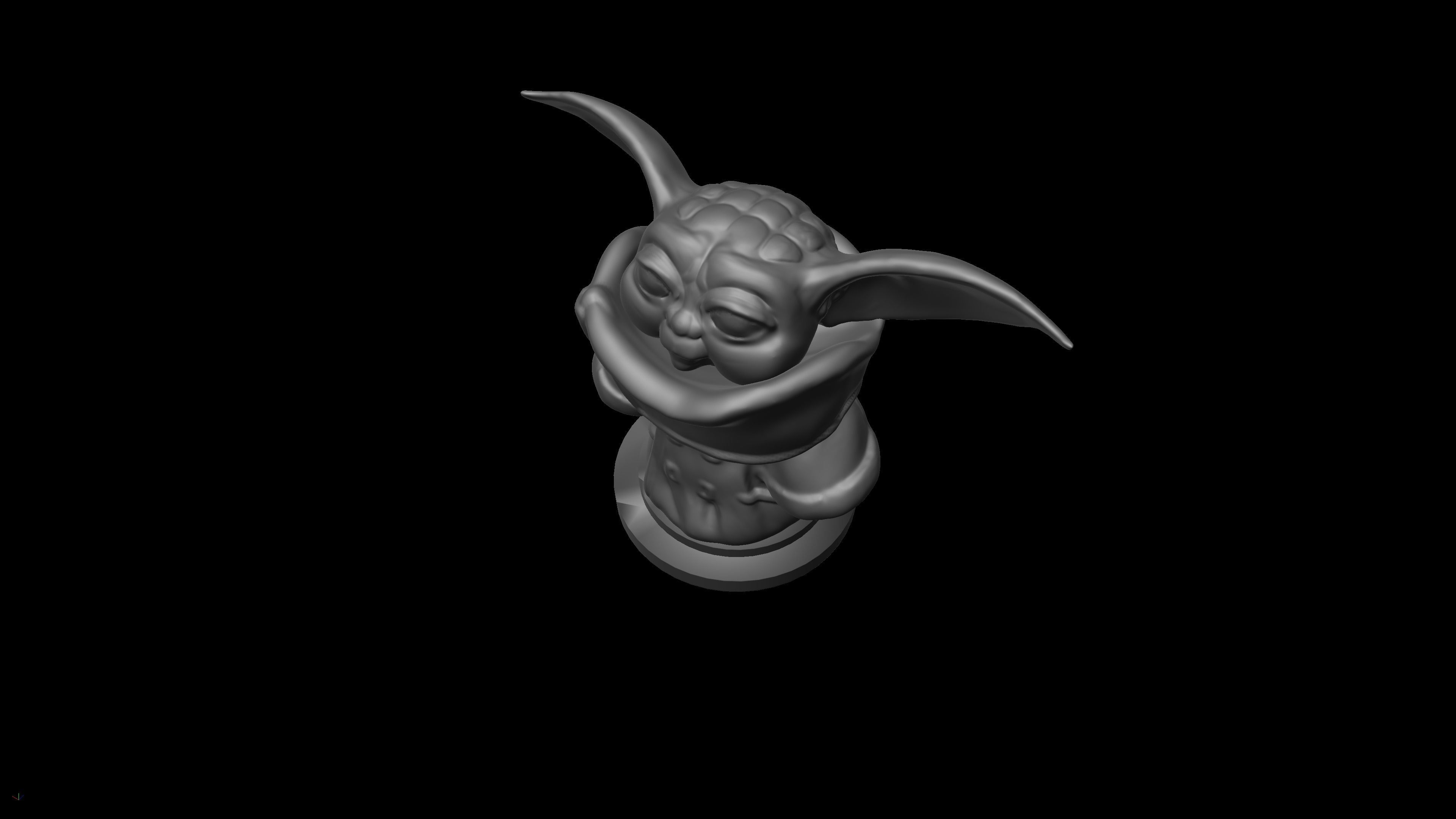 Baby Yoda standing Mandalorian inspired 3D print model_2