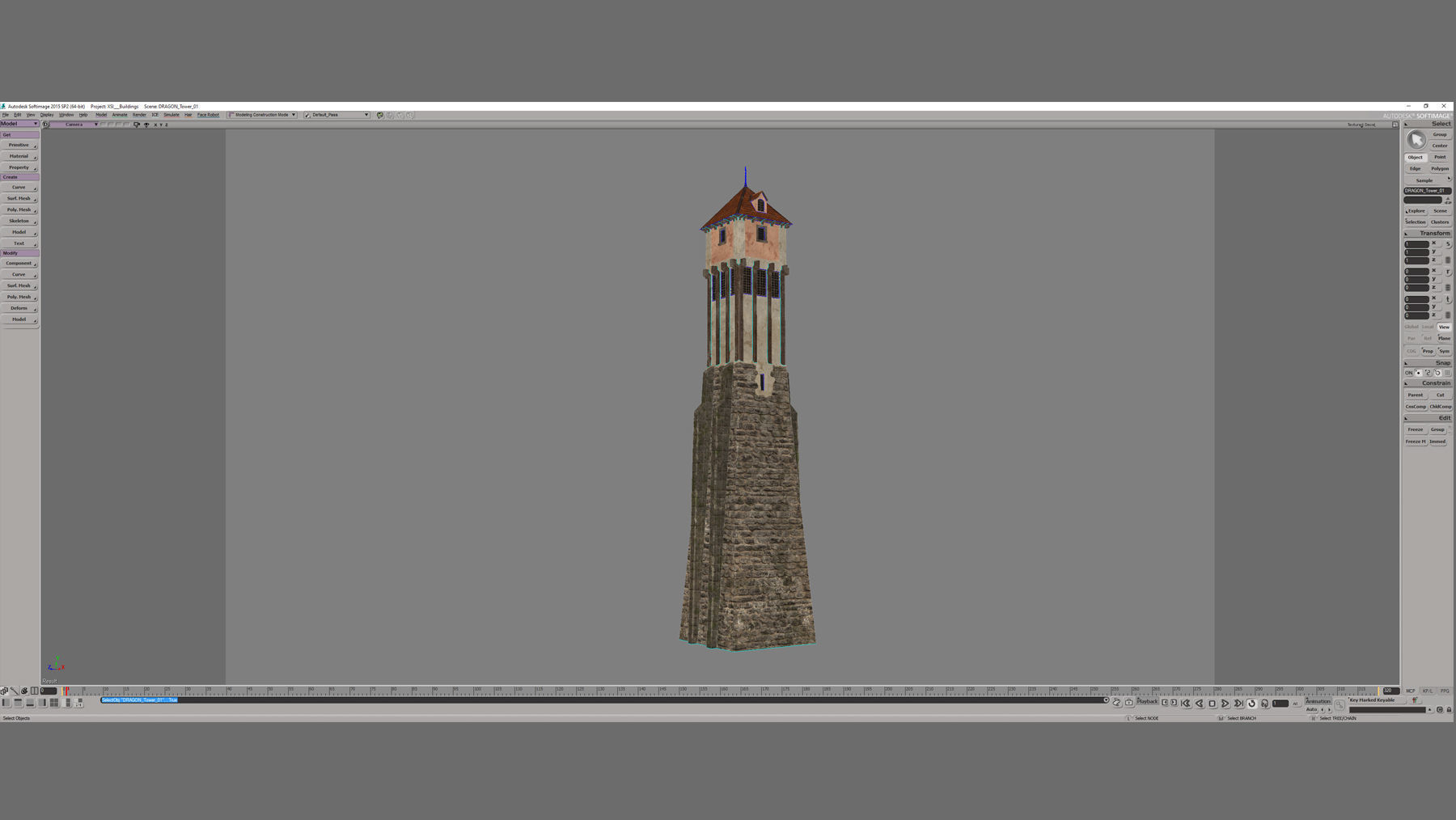 Medieval DRAGON Tower 01 Low-poly 3D model_21