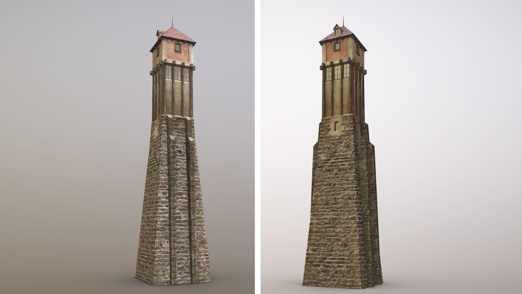 Medieval DRAGON Tower 01 Low-poly 3D model_10