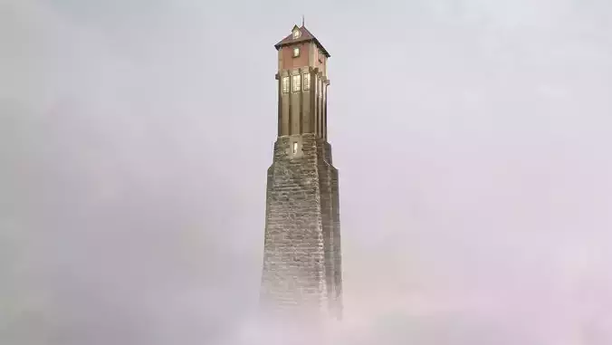 Medieval DRAGON Tower 01 Low-poly 3D model