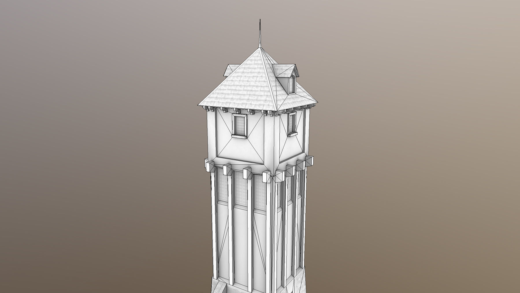 Medieval DRAGON Tower 01 Low-poly 3D model_16