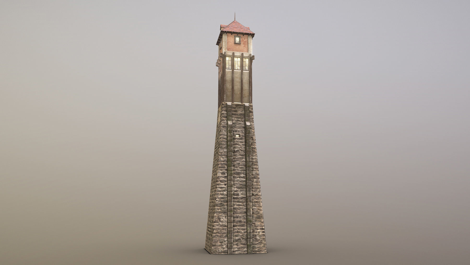 Medieval DRAGON Tower 01 Low-poly 3D model_5