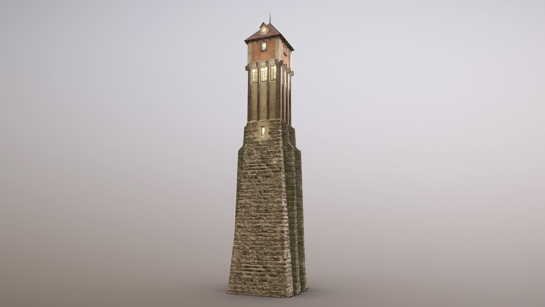 Medieval DRAGON Tower 01 Low-poly 3D model_2