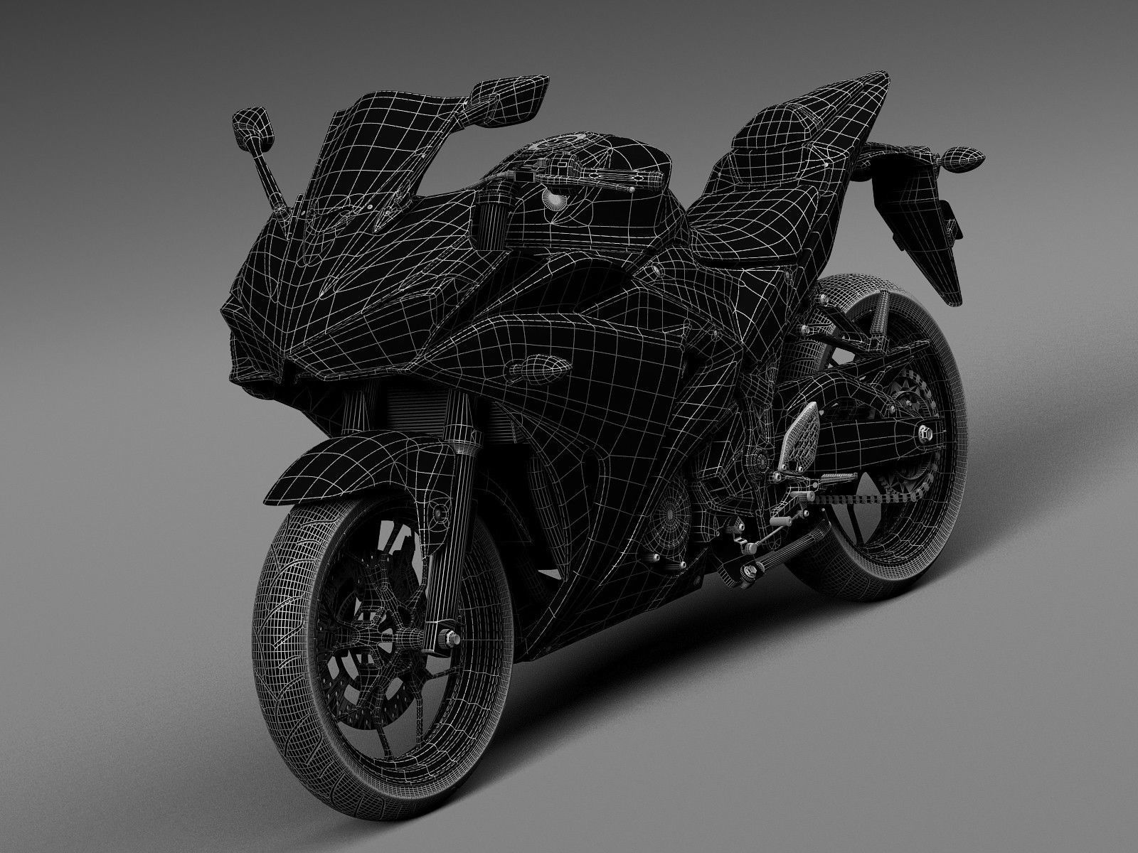 Yamaha YZF R3 2015 3D model_14