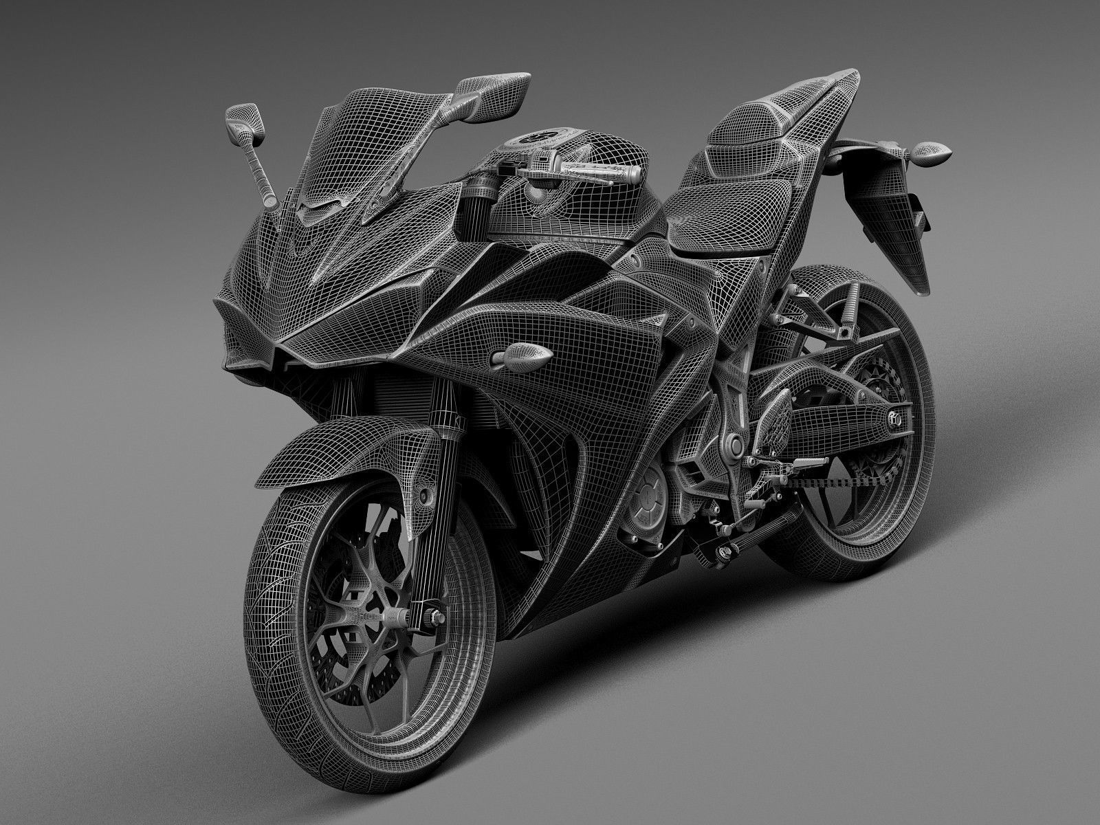 Yamaha YZF R3 2015 3D model_12