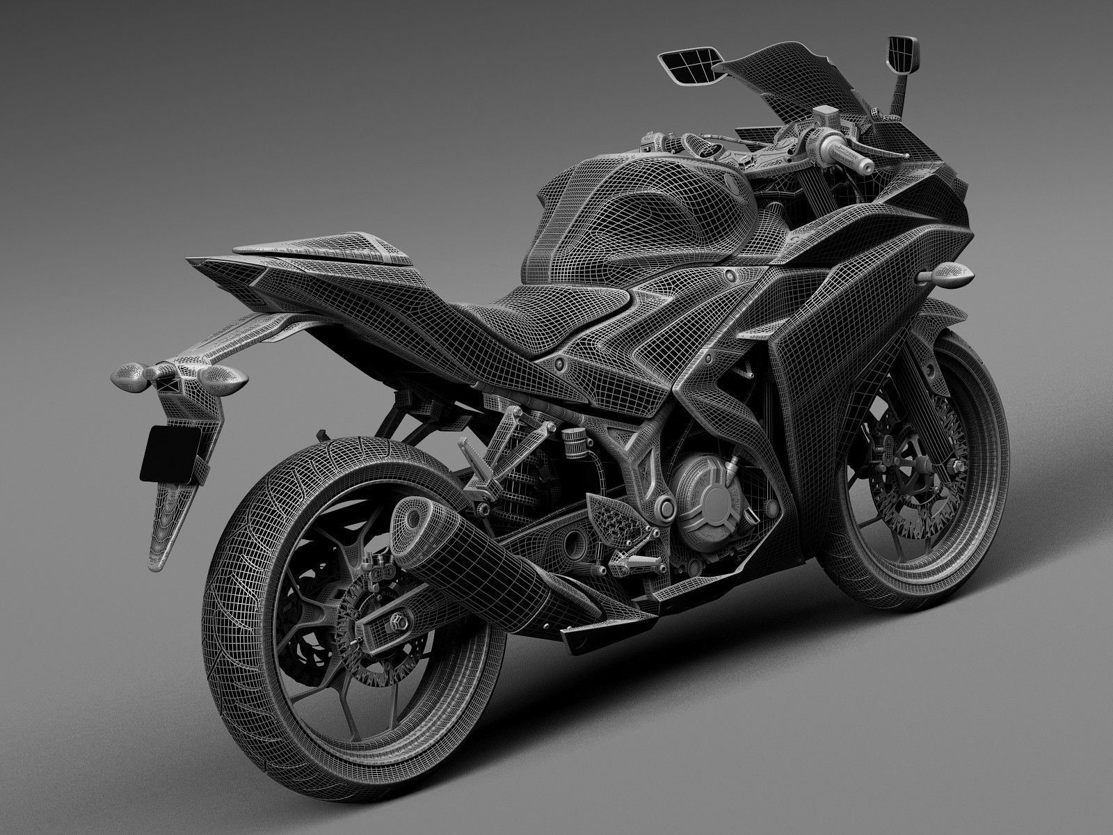 Yamaha YZF R3 2015 3D model_13