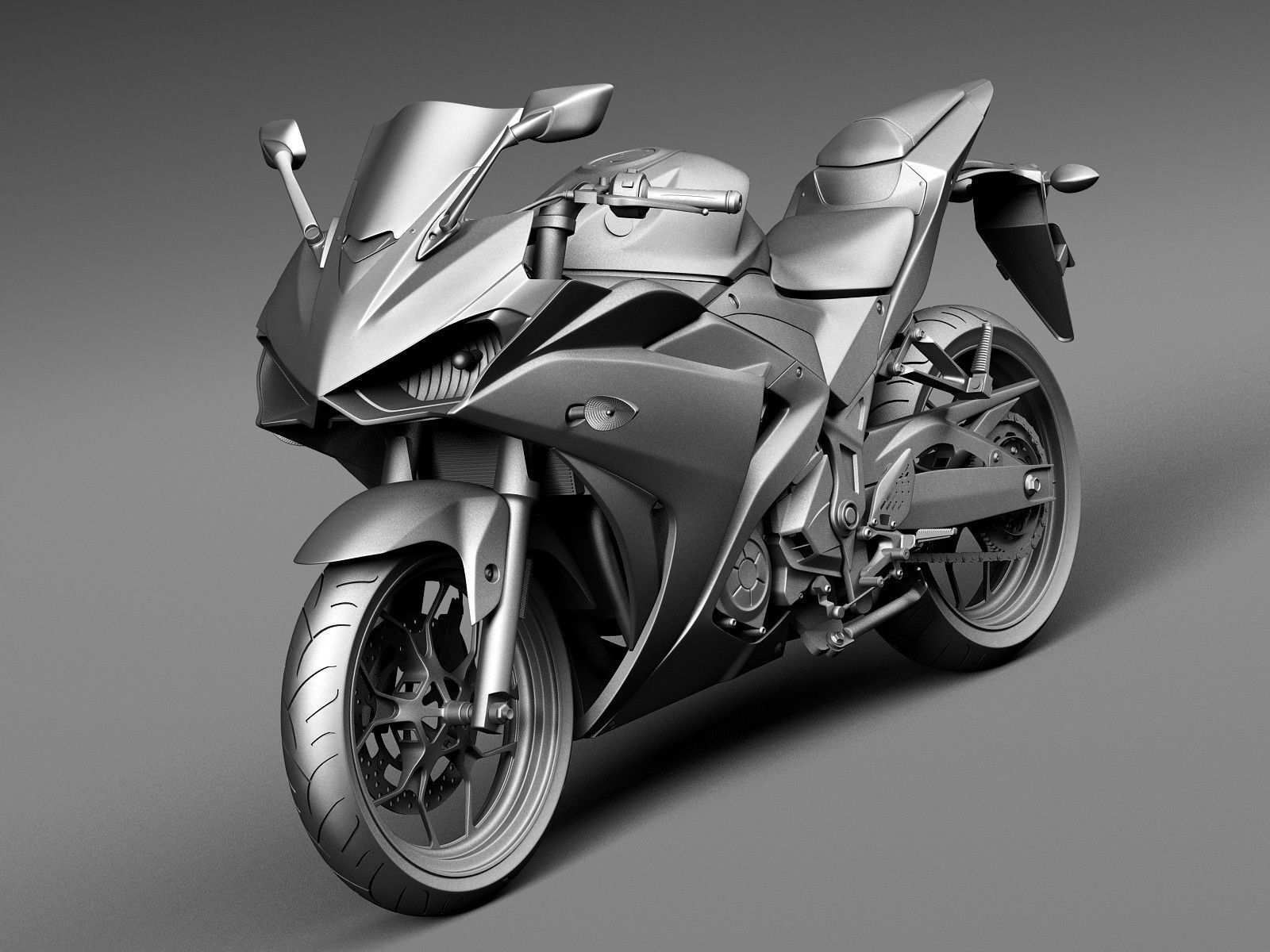 Yamaha YZF R3 2015 3D model_8