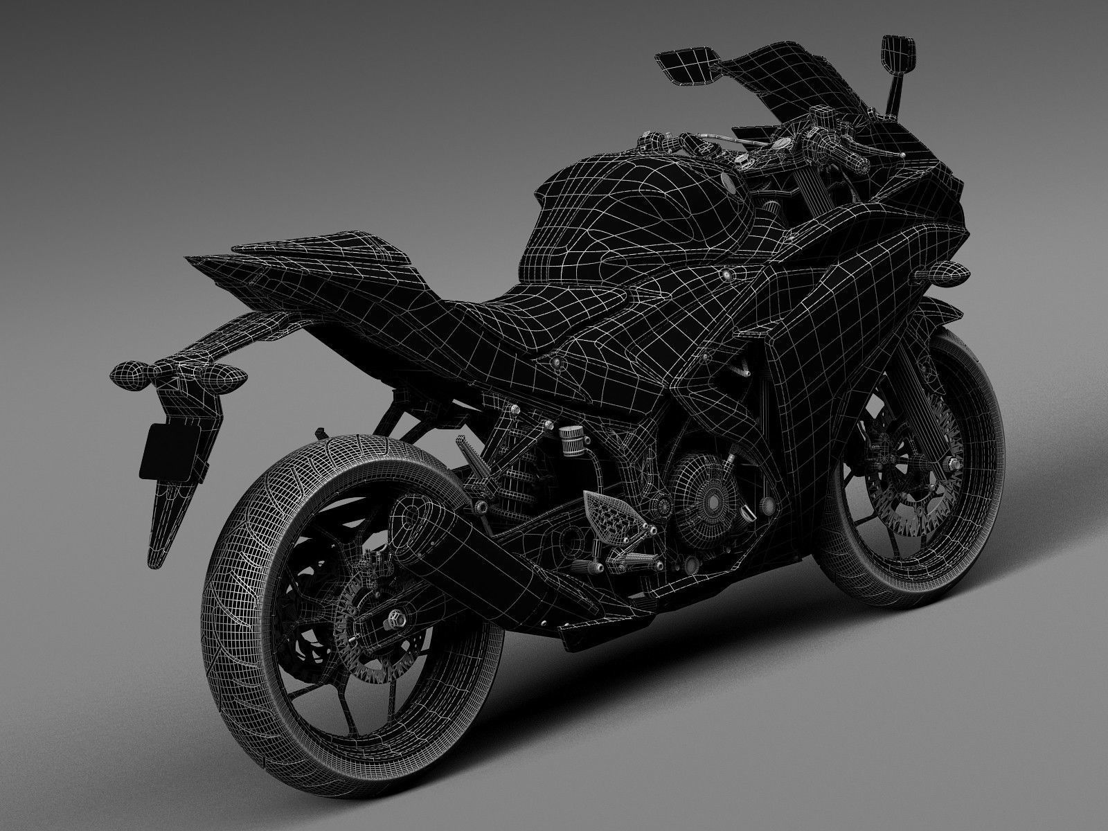 Yamaha YZF R3 2015 3D model_15