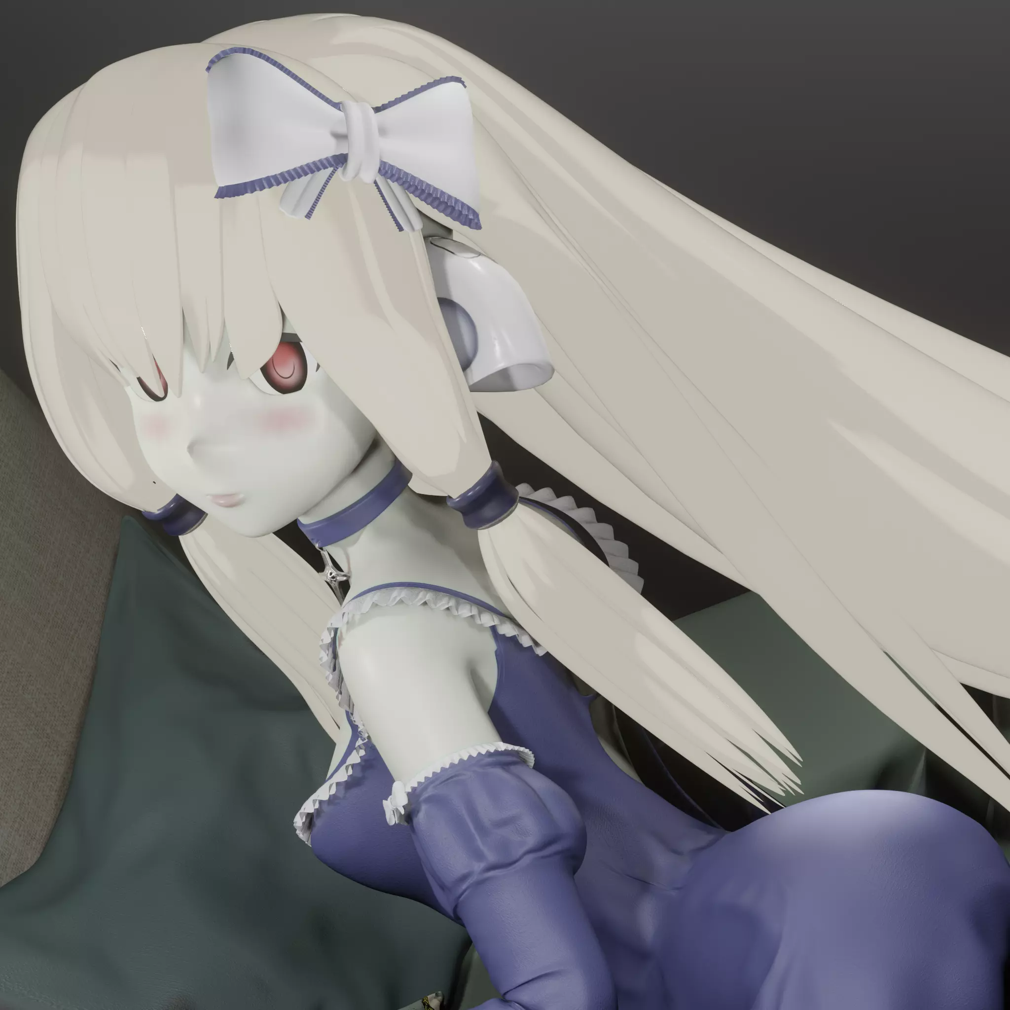 Chobits Hair Low-poly 3D model_0
