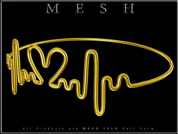 Love heart beat Ring Low-poly 3D model_2