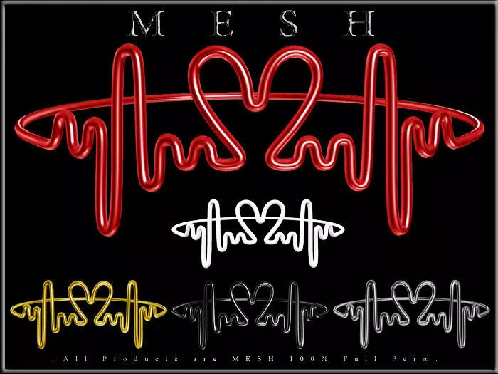 Love heart beat Ring Low-poly 3D model_0