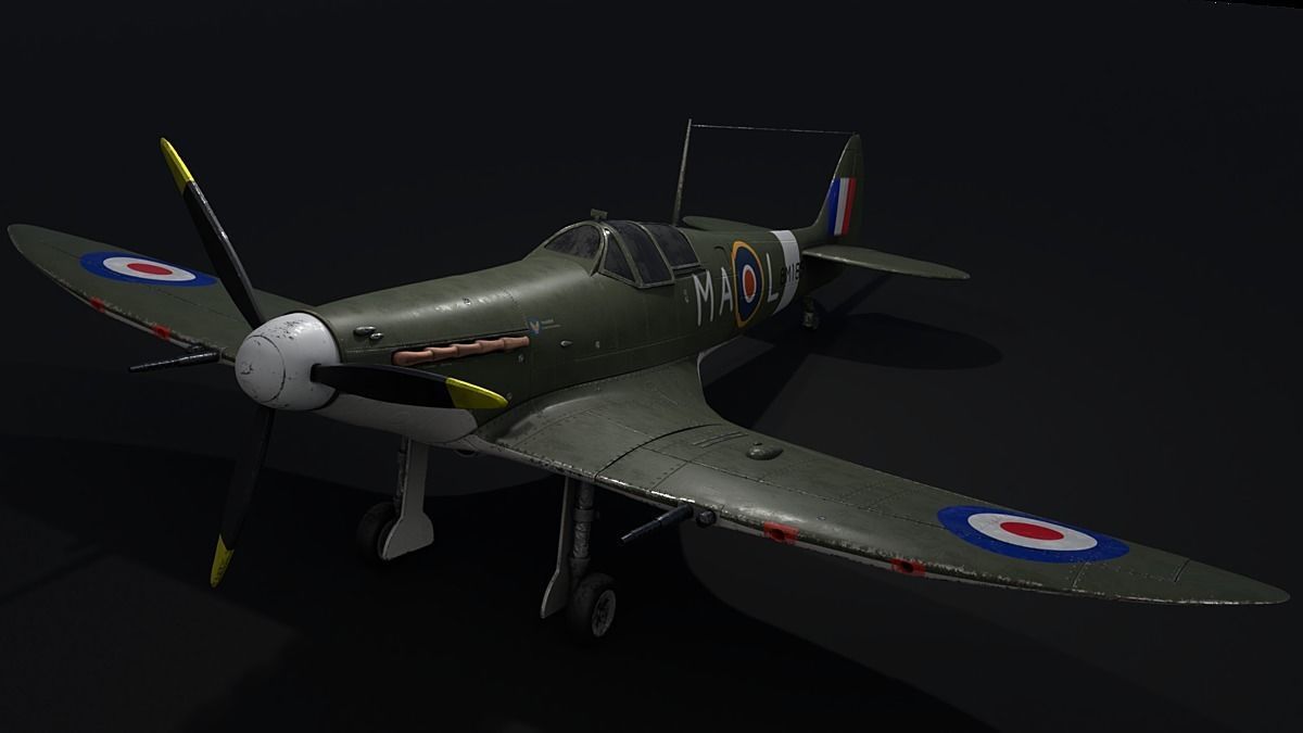 Supermarine Spitfire Low-poly 3D model_3