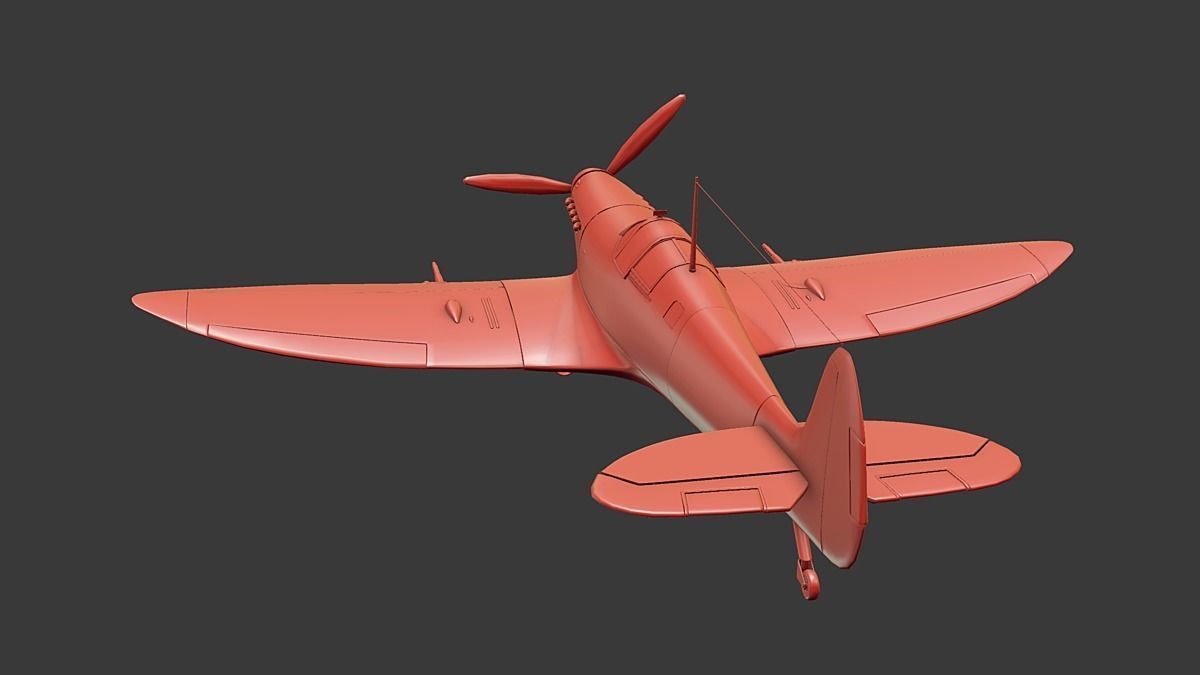 Supermarine Spitfire Low-poly 3D model_9