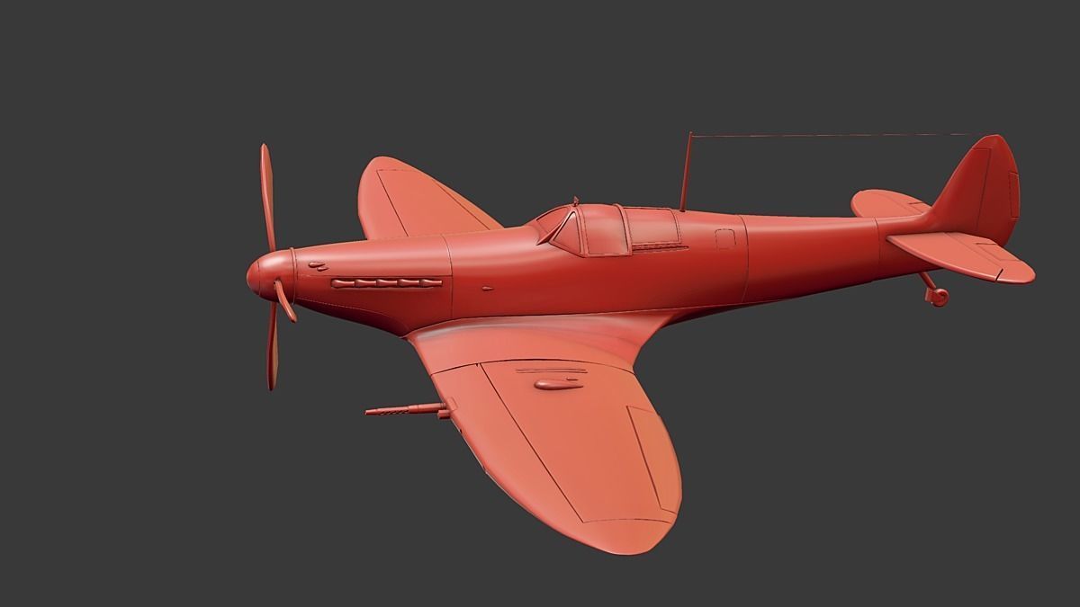Supermarine Spitfire Low-poly 3D model_10