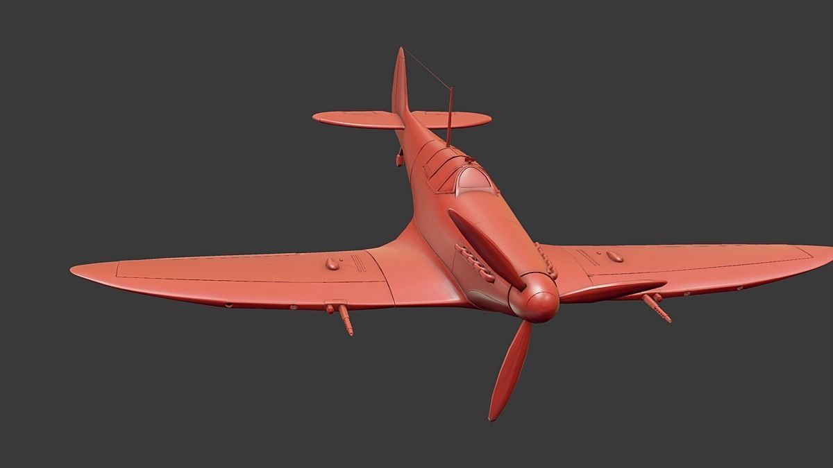Supermarine Spitfire Low-poly 3D model_6
