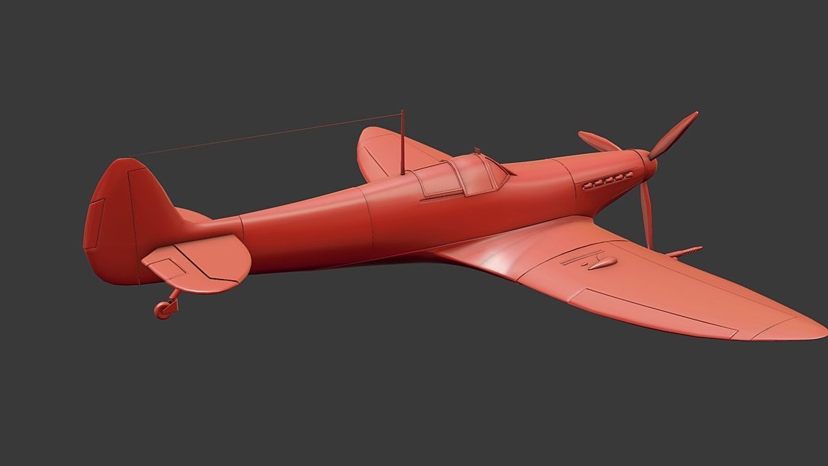Supermarine Spitfire Low-poly 3D model_8