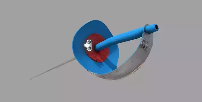 A used sabre fencing weapon Low-poly 3D model