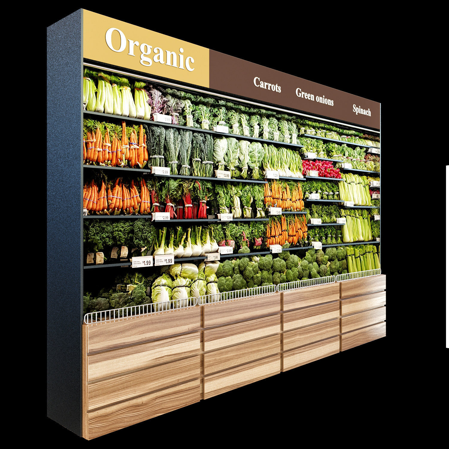 Vegetables fridge 3D model_1