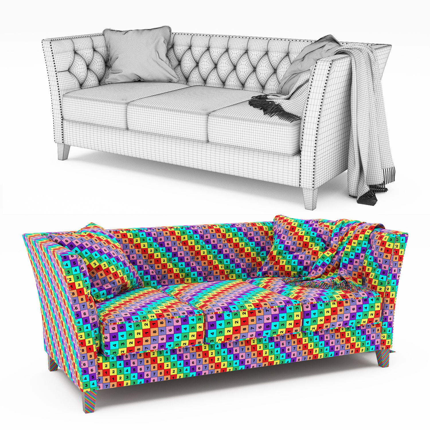 Dunstaffnage Chesterfield Sofa  3D model_5