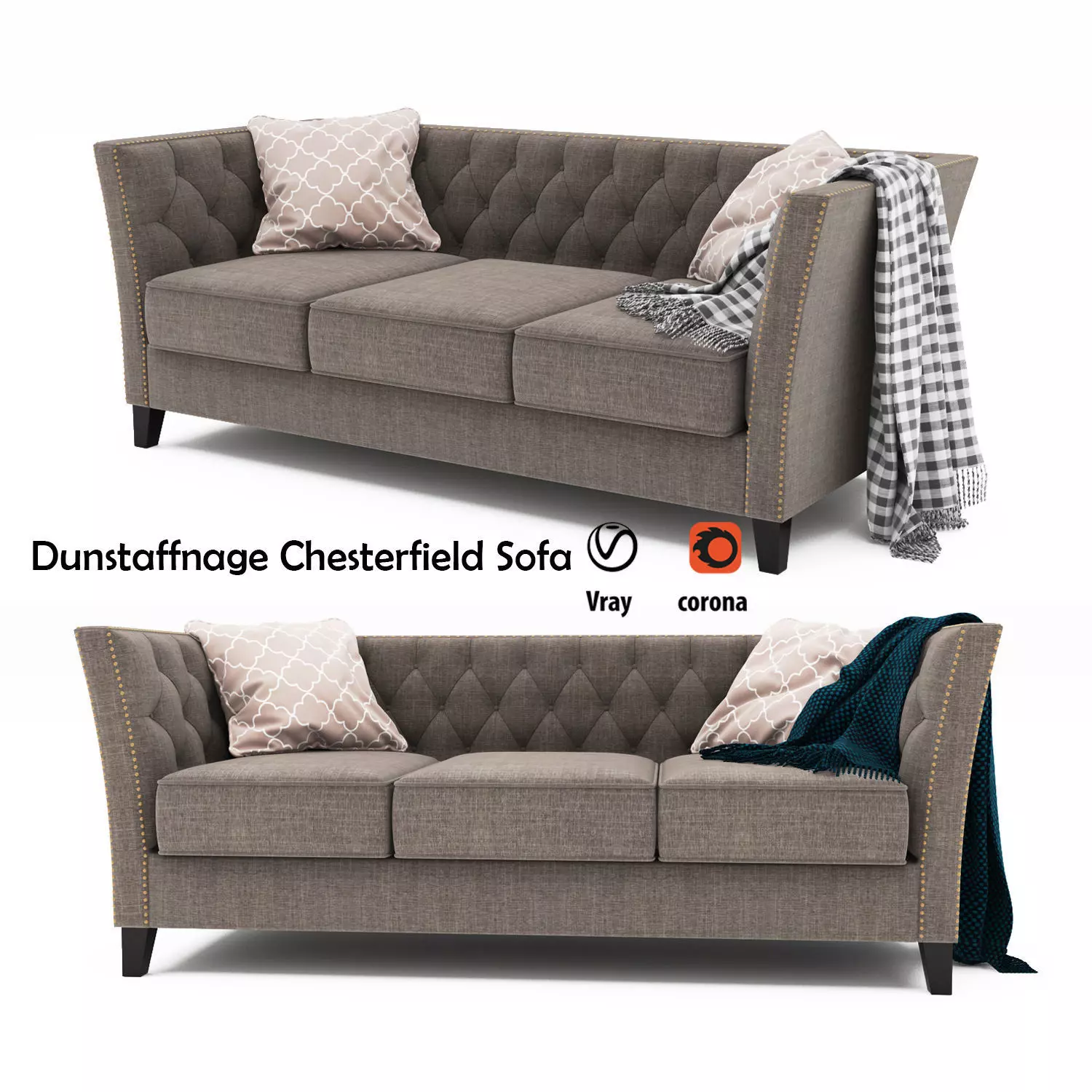Dunstaffnage Chesterfield Sofa  3D model_0